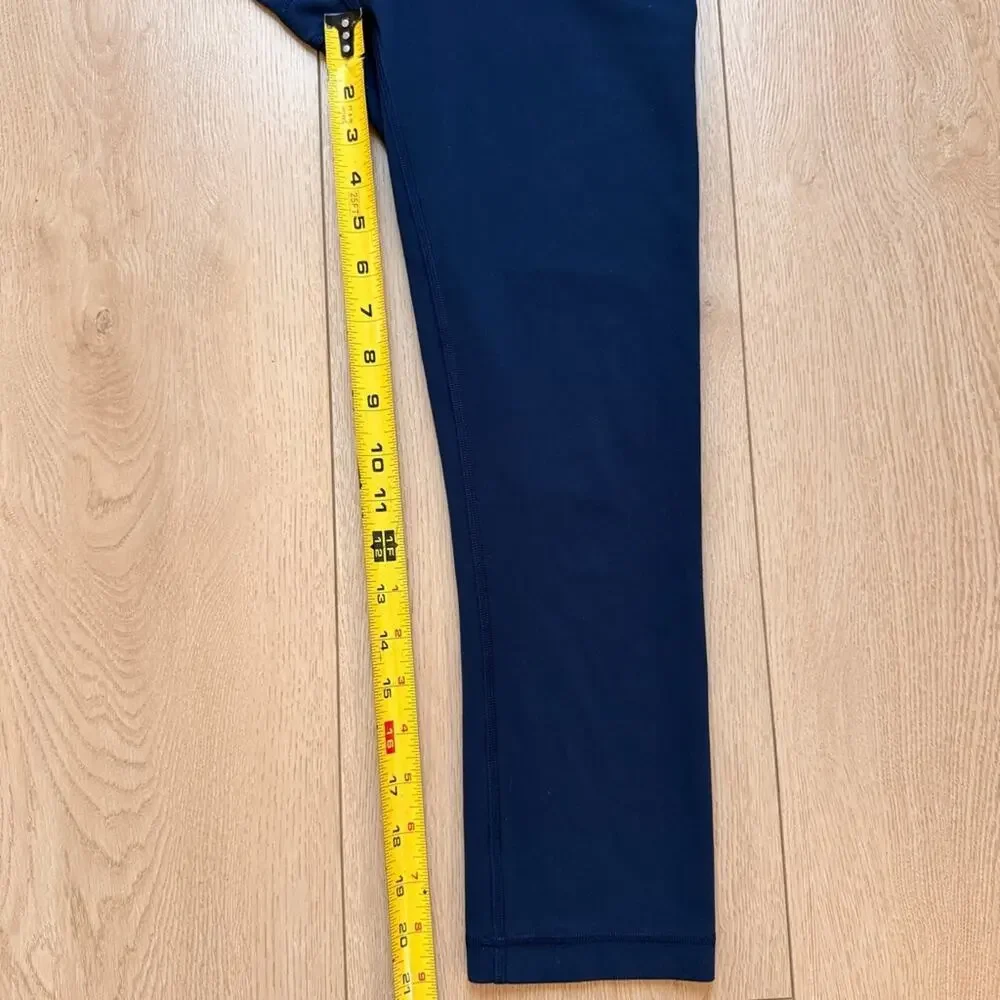 Lululemon Wunder Train super-hi rise cropped leggings in true navy size 6